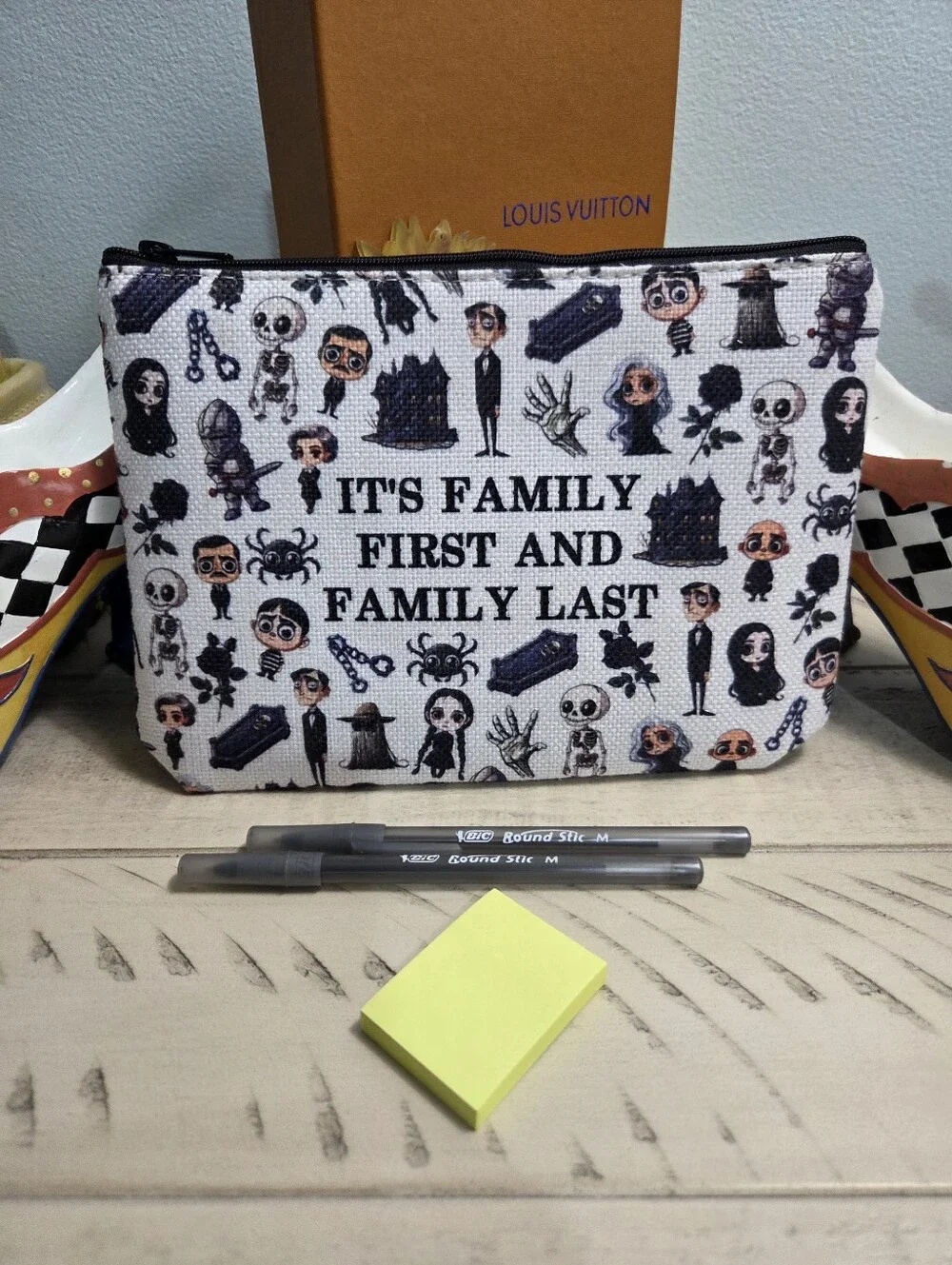 Addams Family Broadway Musical Pouch Bundle W/ Pens & Sticky Notes, NEW
